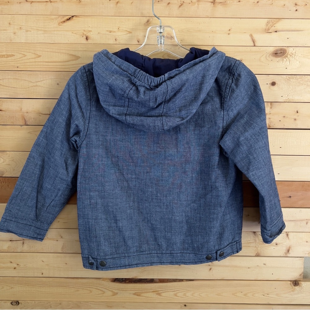 Janie & Jack Children Chambray Zip Up Cotton Hooded Boys Toddler Jacket Size 6 - Picture 11 of 11